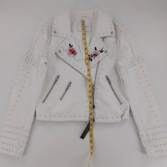 NWOT BLANK NYC Faux Leather Moto Studded Jacket S - Picture 11 of 13